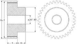 Ondrives Precision Gears and Gearboxes Part number  PSG0.5-20 Spur Gear
