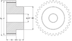 Ondrives Precision Gears and Gearboxes Part number  PSG1.0-15 Spur Gear
