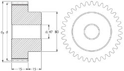 Ondrives Precision Gears and Gearboxes Part number  PSG1.5-18CI Spur Gear