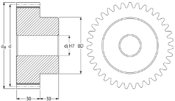 Ondrives Precision Gears and Gearboxes Part number  PSG3.0-29CI Spur Gear