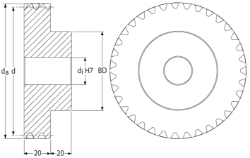 Ondrives Precision Gears and Gearboxes Part number  PXHG2.0-25L