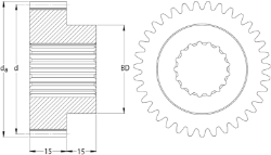 Ondrives Precision Gears and Gearboxes Part number  PSGS1.5-70 Spur Gear