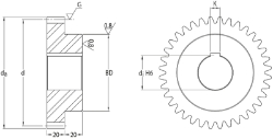 Ondrives Precision Gears and Gearboxes Part number  UPSG2.0-80PH-K