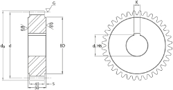 Ondrives Precision Gears and Gearboxes Part number  UPSG4.0-18H-K