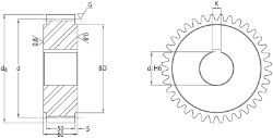 Ondrives Precision Gears and Gearboxes Part number  UPSG5.0-22H-K