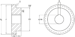 Ondrives Precision Gears and Gearboxes Part number  UPHG1.0-58RH-K