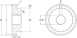 Ondrives Precision Gears and Gearboxes Part number  UPHG1.5-42LH-K