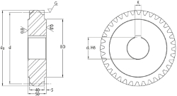 Ondrives Precision Gears and Gearboxes Part number  UPHG4.0-40RPH-K