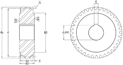 Ondrives Precision Gears and Gearboxes Part number  UPHG5.0-35RH-K