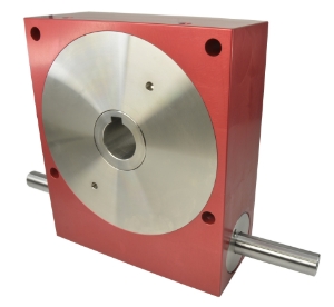 Wormwheel gearbox low backlash shaft input with bore output made by Ondrives Precision Gears and Gearboxes