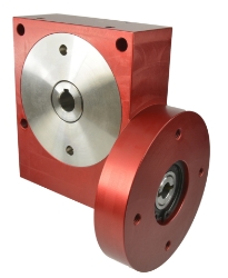Wormwheel gearbox bore input interface with bore output made by Ondrives Precision Gears and Gearboxes