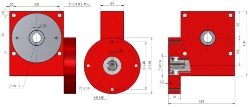 Drawing of Wormwheel gearbox bore input with bore output made by Ondrives Precision Gears and Gearboxes