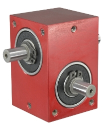 Low Backlash Right angle crossed axis helical gearbox reducer bore input and output compact design made by Ondrives Precision Gears and Gearboxes