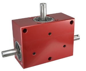 Spiral Bevel Gearbox shaft input and output compact design made by Ondrives Precision Gears and Gearboxes