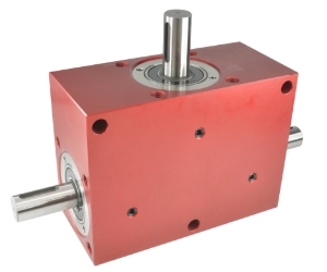 Spiral Bevel Gearbox shaft input and output compact design made by Ondrives Precision Gears and Gearboxes