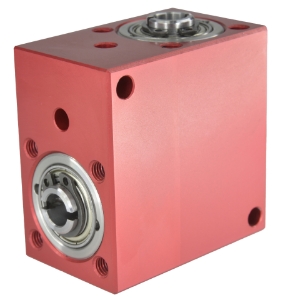 Spiral Bevel Gearbox bore  input and output compact design made by Ondrives Precision Gears and Gearboxes