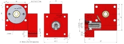 Drawing of Wormwheel gearbox bore input with bore output made by Ondrives Precision Gears and Gearboxes