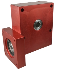 Wormwheel gearbox bore input interface with bore output made by Ondrives Precision Gears and Gearboxes